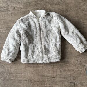 Kids White Faux Fur Jacket